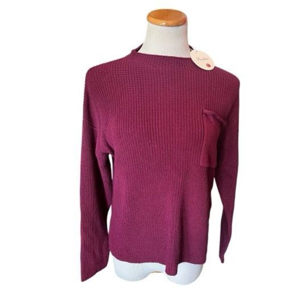 NWT Womens Prinbara Cranberry Pocket Cozy Knit Cabin Sweater - Sz S